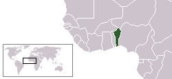 Country map for Benin